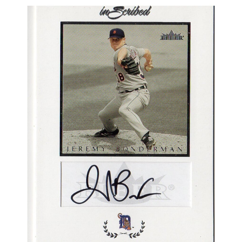 2004 Fleer InScribed Autographs Silver #JB Jeremy Bonderman/287. rookie card picture
