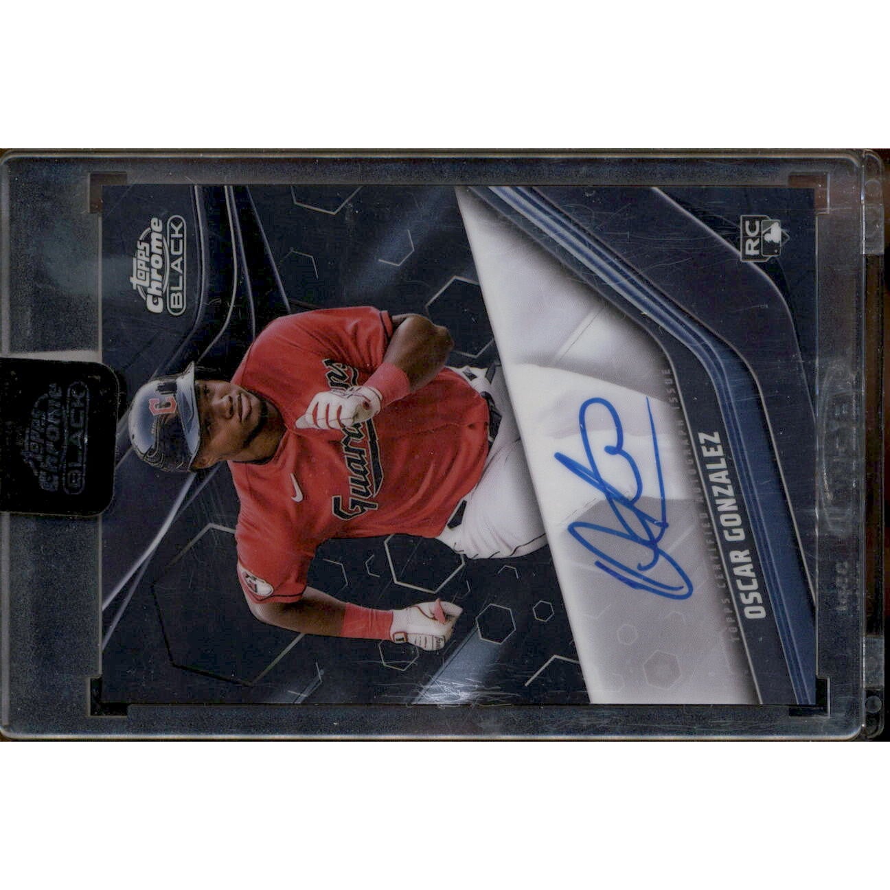 2023 Topps Chrome Black Autographs #CBAOG Oscar Gonzalez. rookie card picture