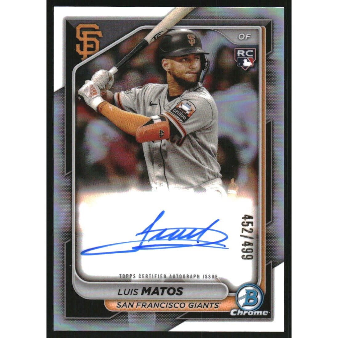 2024 Bowman Chrome Rookie Autographs Refractors #CRALM Luis Matos. rookie card picture