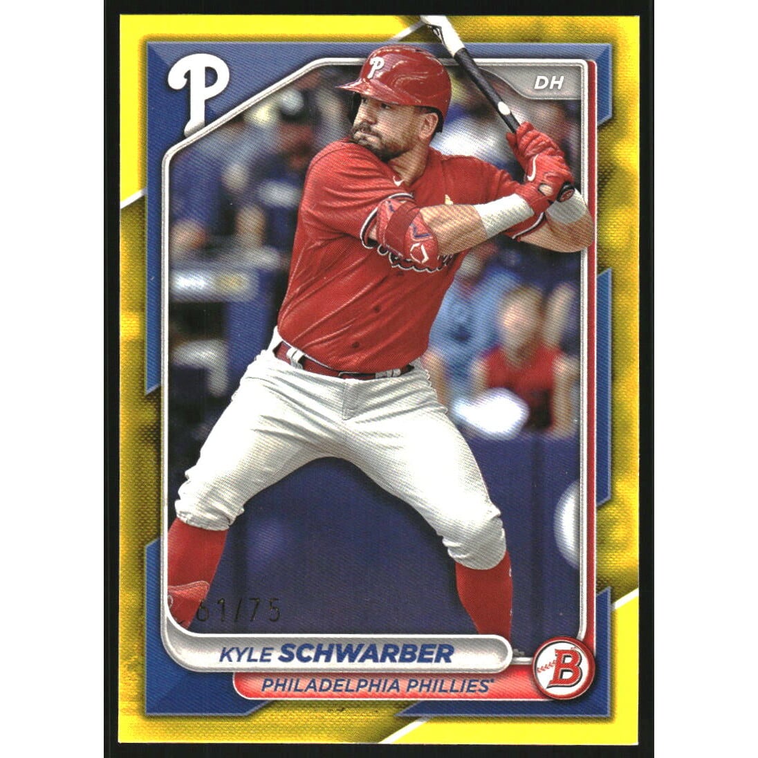 2024 Bowman Yellow #89 Kyle Schwarber. rookie card picture