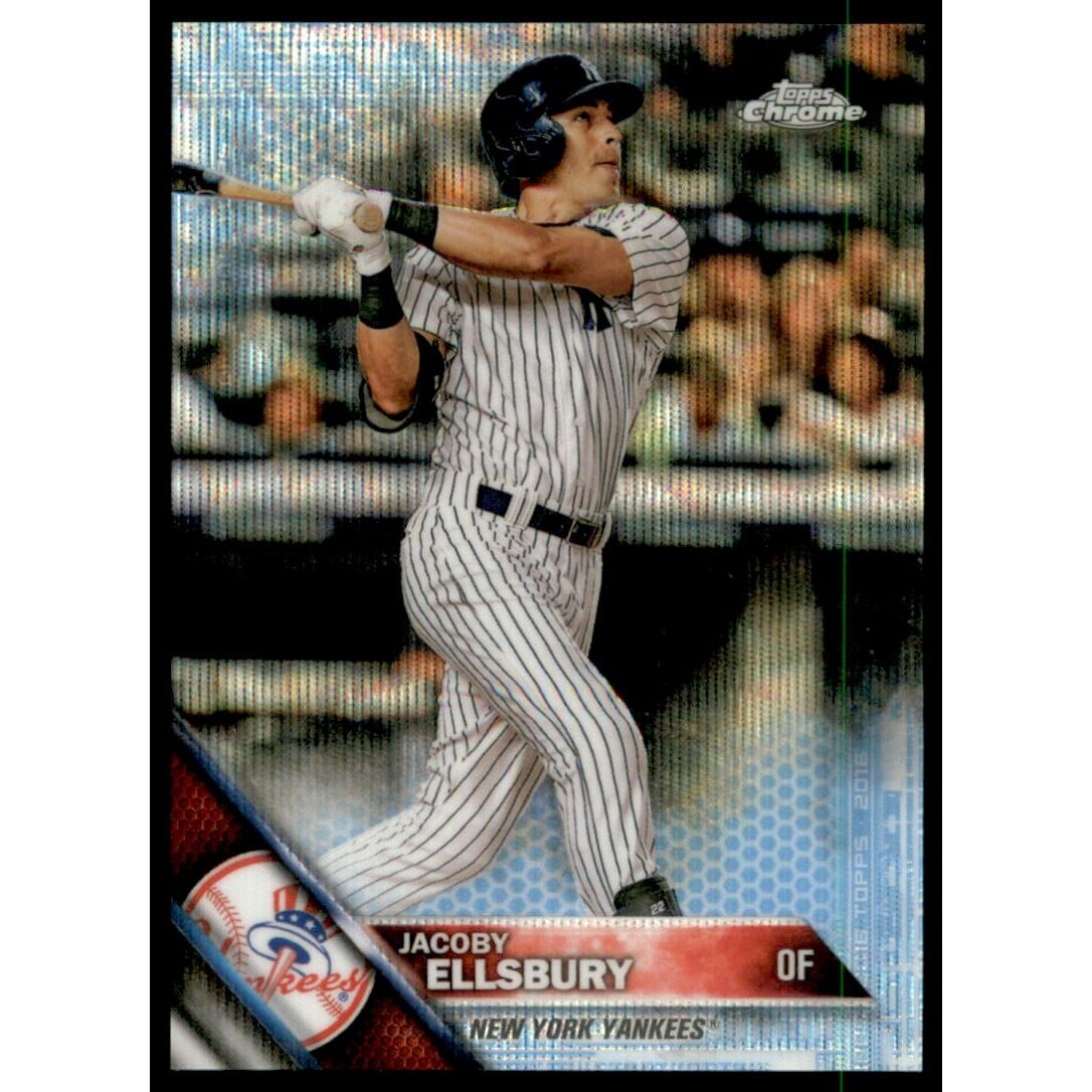 2016 Topps Chrome Blue Wave Refractors #23 Jacoby Ellsbury. rookie card picture