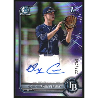 2022 Bowman Chrome Draft Autographs Purple Refractors #CDARCK Ryan Cermak