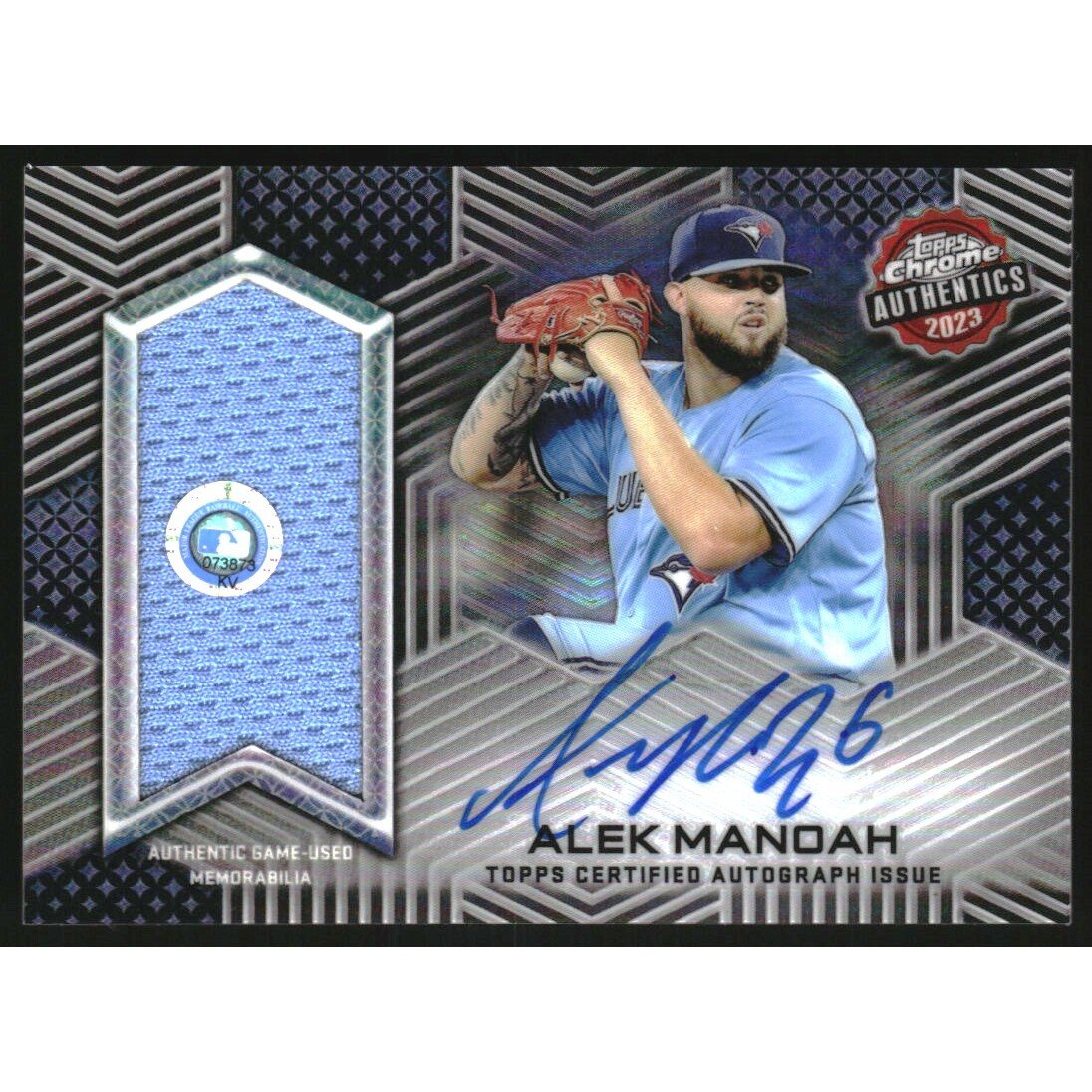 2023 Topps Chrome Authentics Relics Autographs #TCAAALM Alek Manoah/99. rookie card picture
