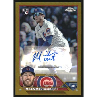 2023 Topps Chrome Update Autographs Gold Refractors #ACMMA Miles Mastrobuoni