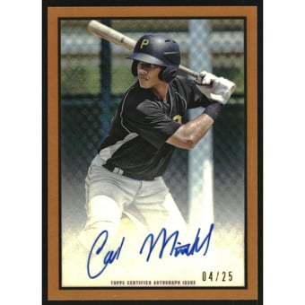 2019 Bowman Heritage Chrome Prospect Autographs Orange Refractors #53PACMI Cal Mitchell