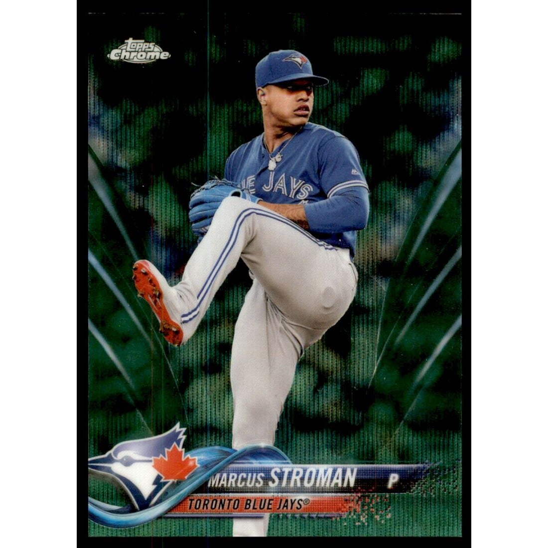 2018 Topps Chrome Green Wave Refractors #2 Marcus Stroman. rookie card picture