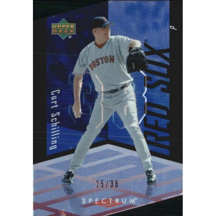 2007 Upper Deck Spectrum Die Cut Blue Jersey Number #7 Curt Schilling/38. rookie card picture