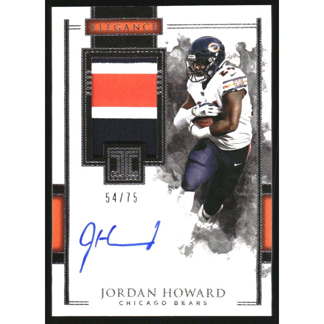 2018 Panini Impeccable Elegance Veteran Patch Autographs #20 Jordan Howard/75. rookie card picture