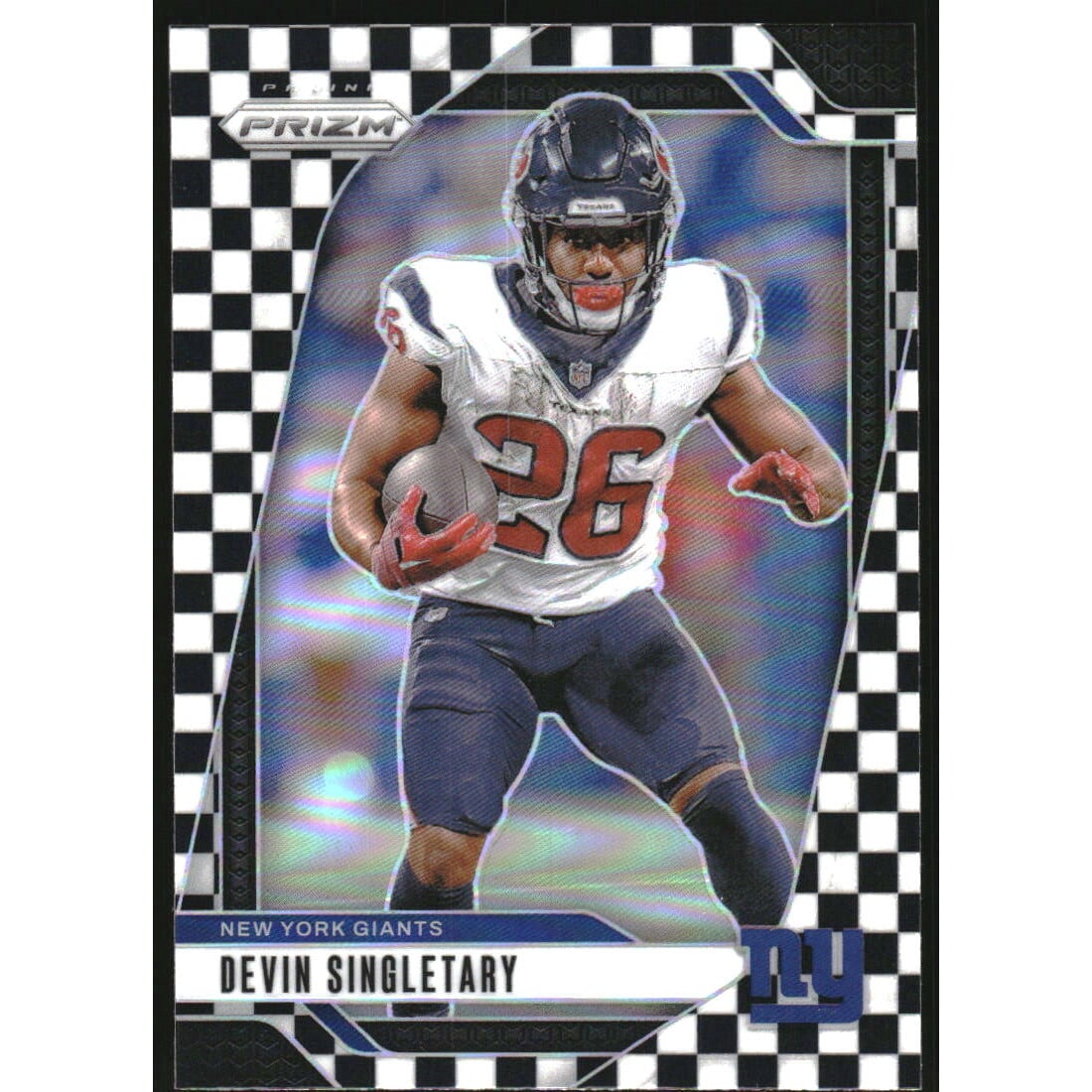 2024 Panini Prizm Prizms Black and White Checker #213 Devin Singletary. rookie card picture