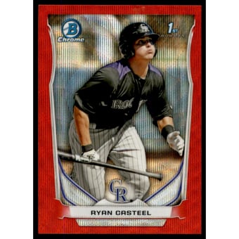 2014 Bowman Chrome Prospects Series 2 Red Wave Refractors #BCP5 Ryan Casteel