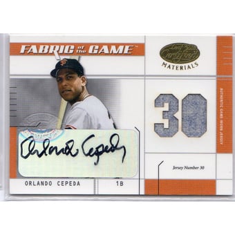 2003 Leaf Certified Materials Fabric of the Game Autographs #106JN Orlando Cepeda JN/5