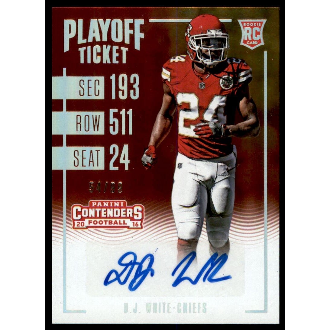 2016 Panini Contenders Playoff Ticket #220 D.J. White AU/99. rookie card picture