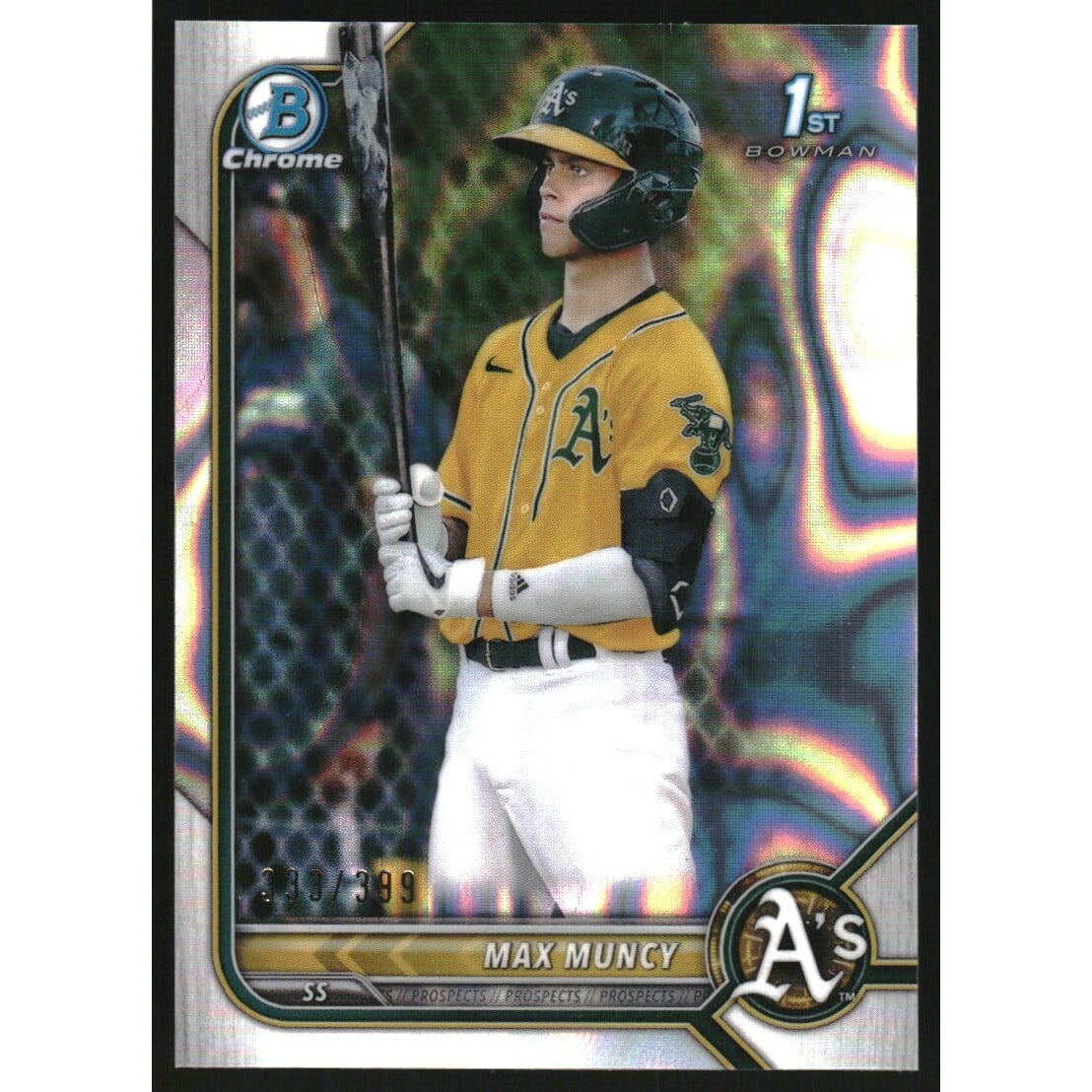 2022 Bowman Chrome Prospects Lava Refractors #BCP89 Max Muncy. rookie card picture