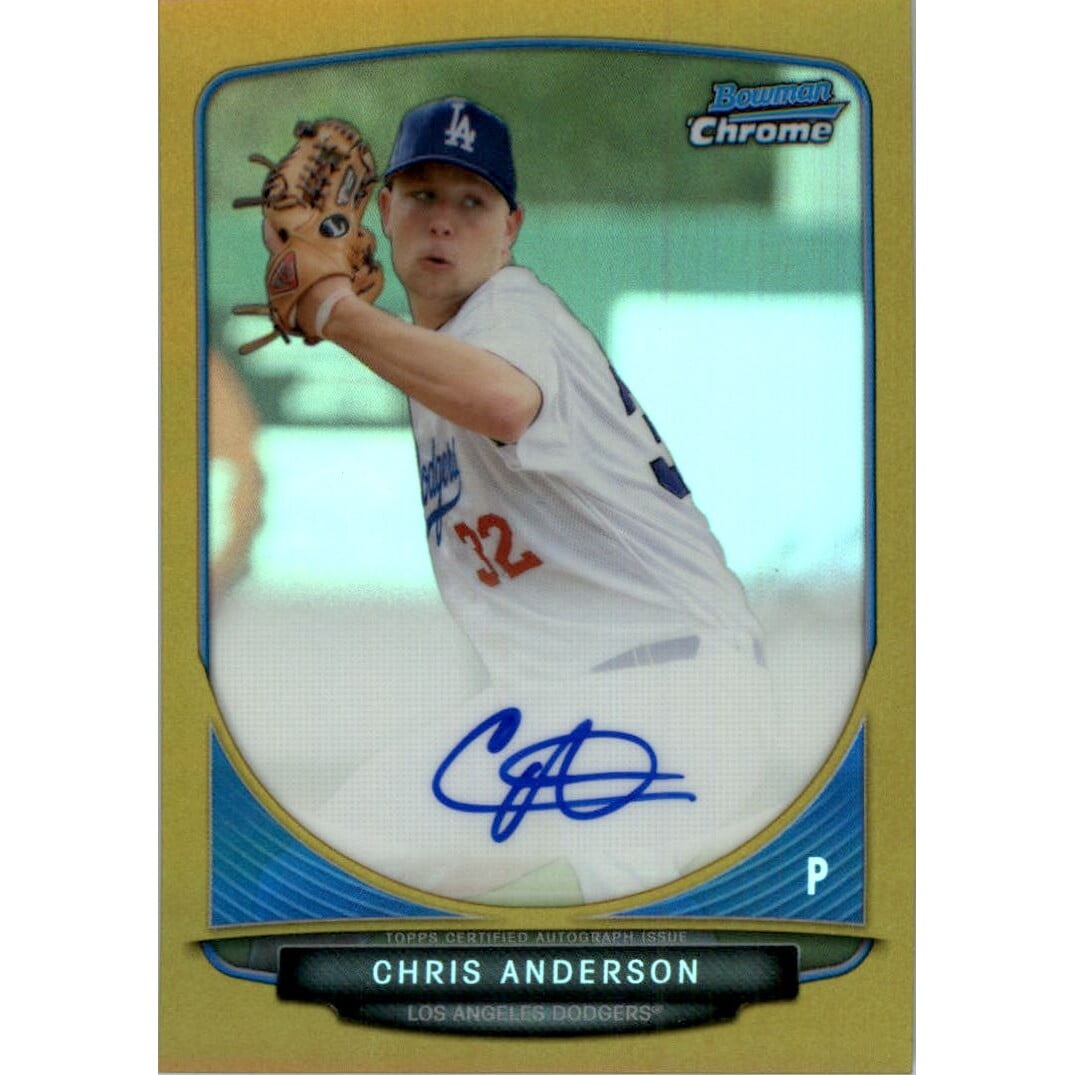 2013 Bowman Chrome Draft Draft Pick Autographs Gold Refractors #CA Chris Anderson. rookie card picture