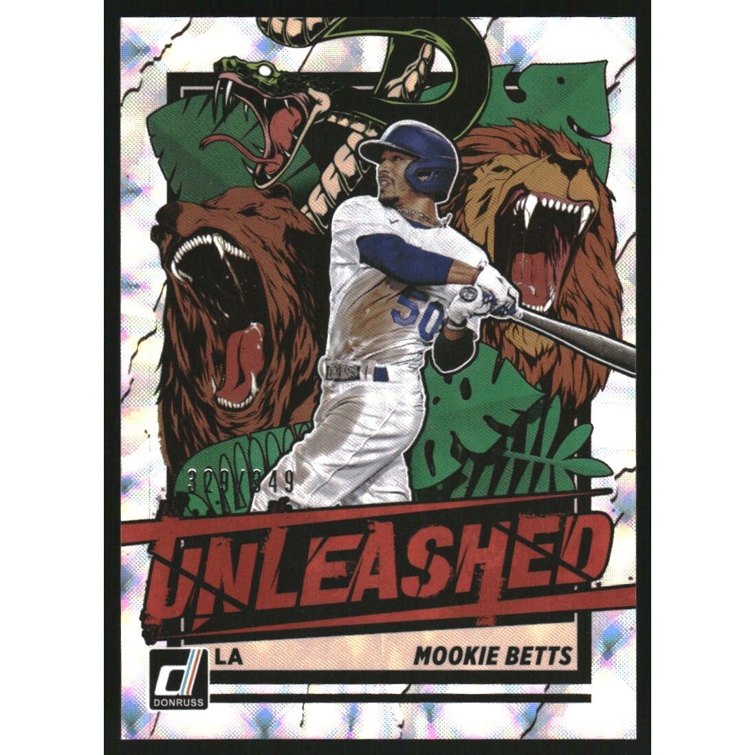 2021 Donruss Unleashed Silver #9 Mookie Betts. rookie card picture