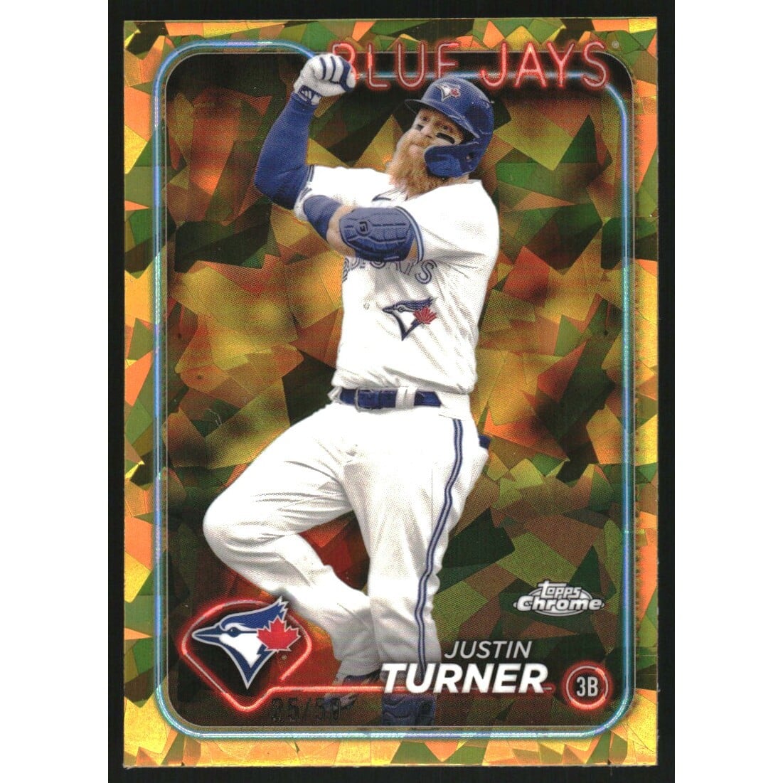 2024 Topps Chrome Sapphire Gold Refractors #598 Justin Turner. rookie card picture
