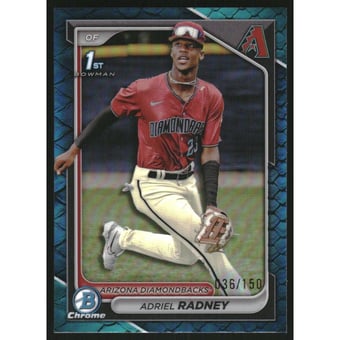 2024 Bowman Chrome Prospects Blue Reptilian Refractors #BCP191 Adriel Radney