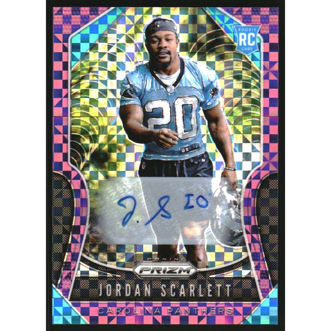 2019 Panini Prizm Rookie Autographs Prizms Purple Power #376 Jordan Scarlett. rookie card picture