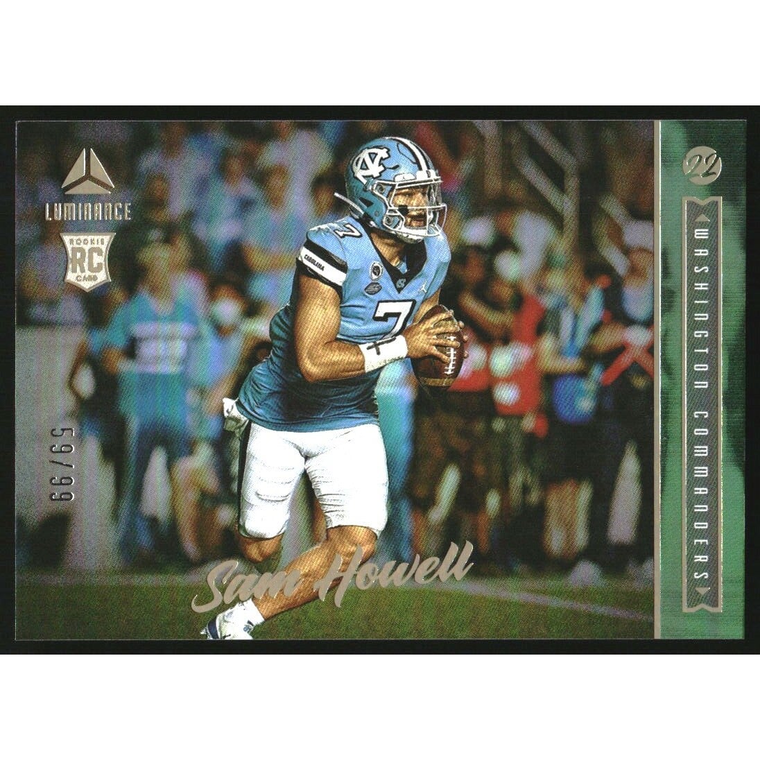 2022 Panini Luminance Green #177 Sam Howell. rookie card picture