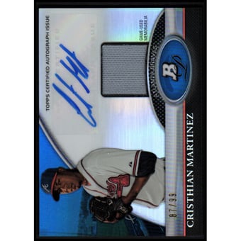 2011 Bowman Platinum Relic Autograph Blue Refractors #CM Cristhian Martinez