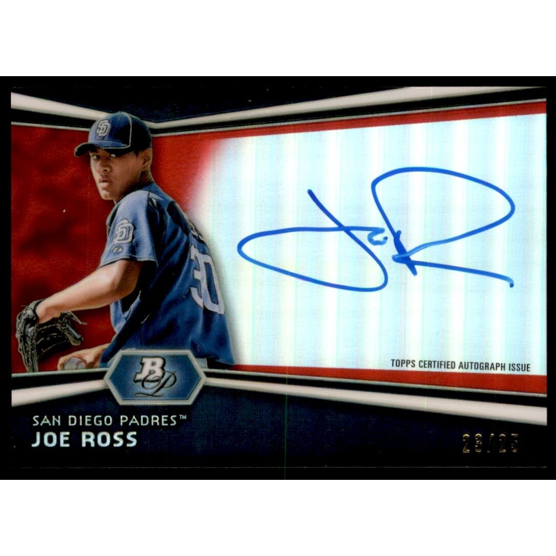 2012 Bowman Platinum Prospect Autographs Red Refractors #JR Joe Ross. rookie card picture