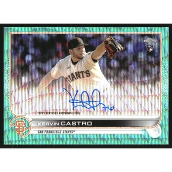 2022 Topps Chrome Rookie Autographs Aqua Wave Refractors #RAKC Kervin Castro