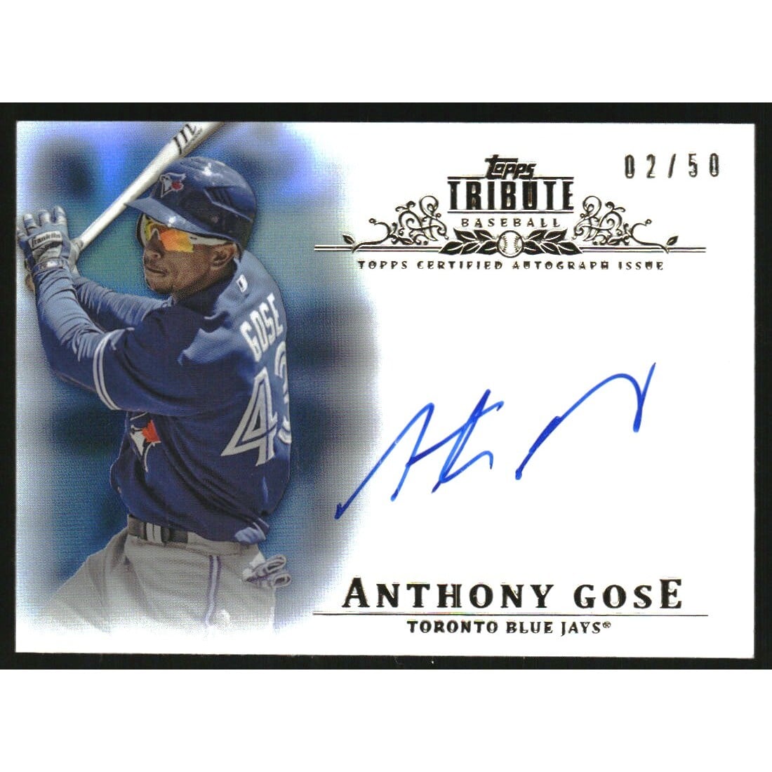 2013 Topps Tribute Autographs Blue #AG2 Anthony Gose. rookie card picture