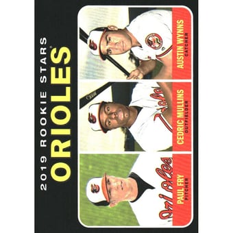 2019 Topps Heritage Black Border #343 Cedric Mullins/Paul Fry/Austin Wynns