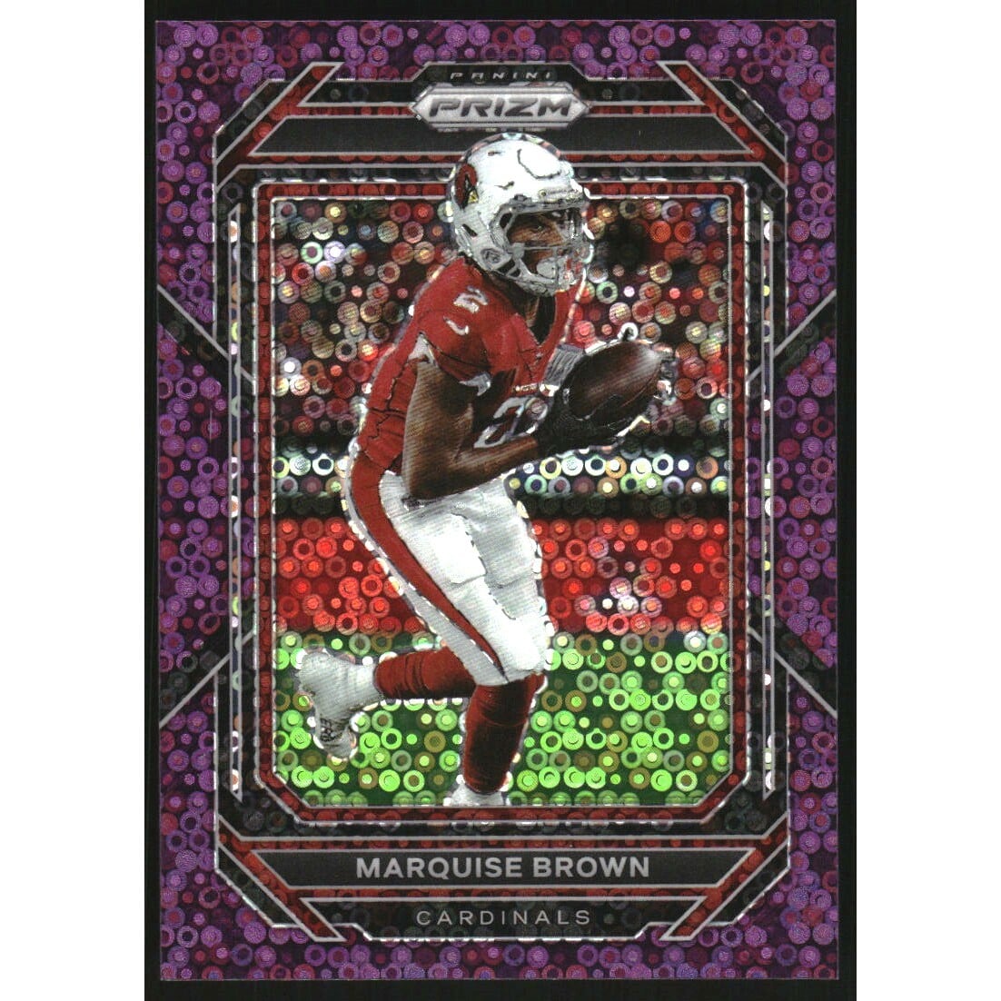 2022 Panini Prizm Prizms No Huddle Purple #3 Marquise Brown. rookie card picture
