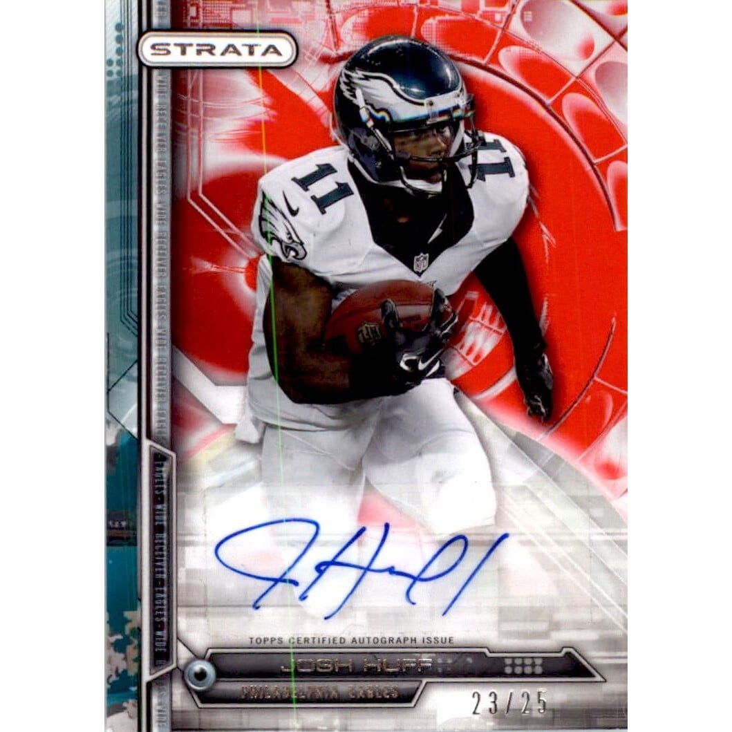 2014 Topps Strata Autographs Ruby #139 Josh Huff. rookie card picture