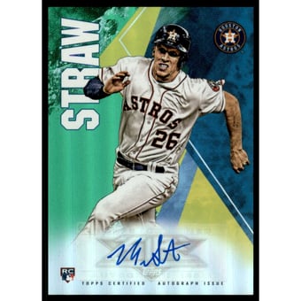 2019 Topps Fire Autographs Green #FAMS Myles Straw