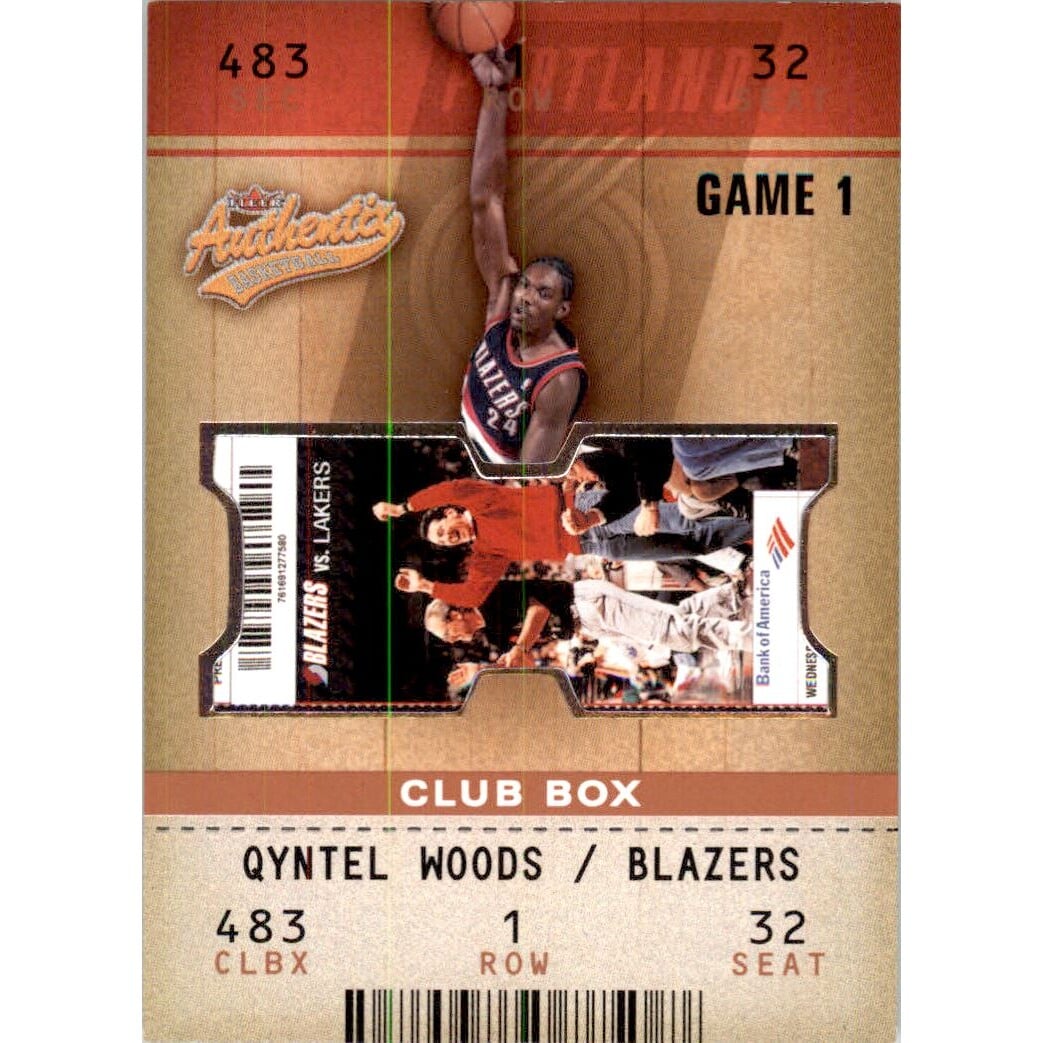 2002-03 Fleer Authentix Club #110 Qyntel Woods. rookie card picture