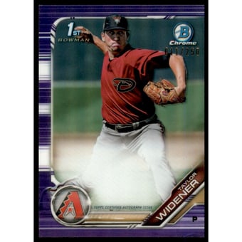 2019 Bowman Chrome Prospect Autographs Purple Refractors #CPATW Taylor Widener