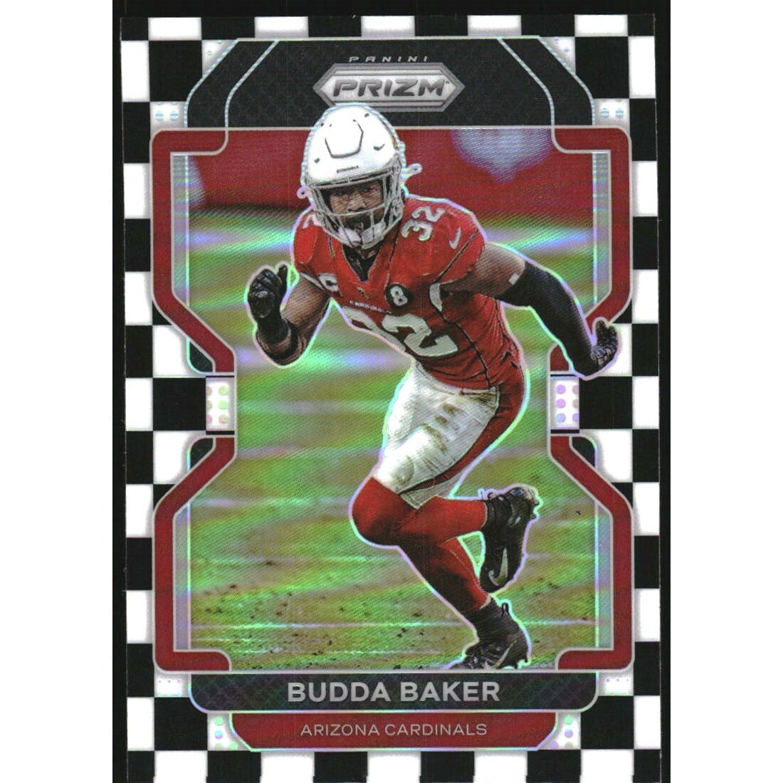2021 Panini Prizm Prizms Black and White Checker #80 Budda Baker. rookie card picture