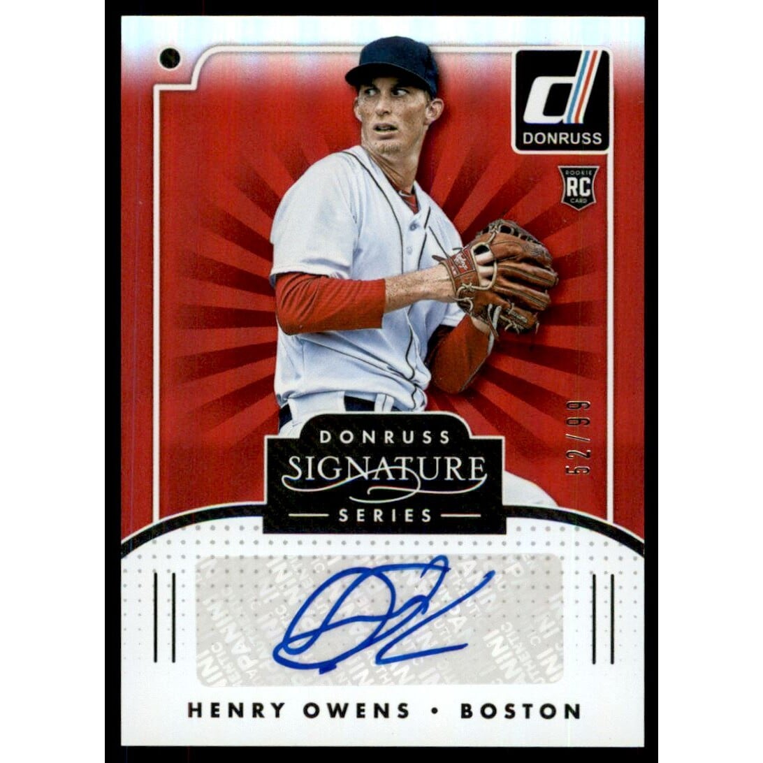 2016 Donruss Signature Series Red #SGSHO Henry Owens/99. rookie card picture