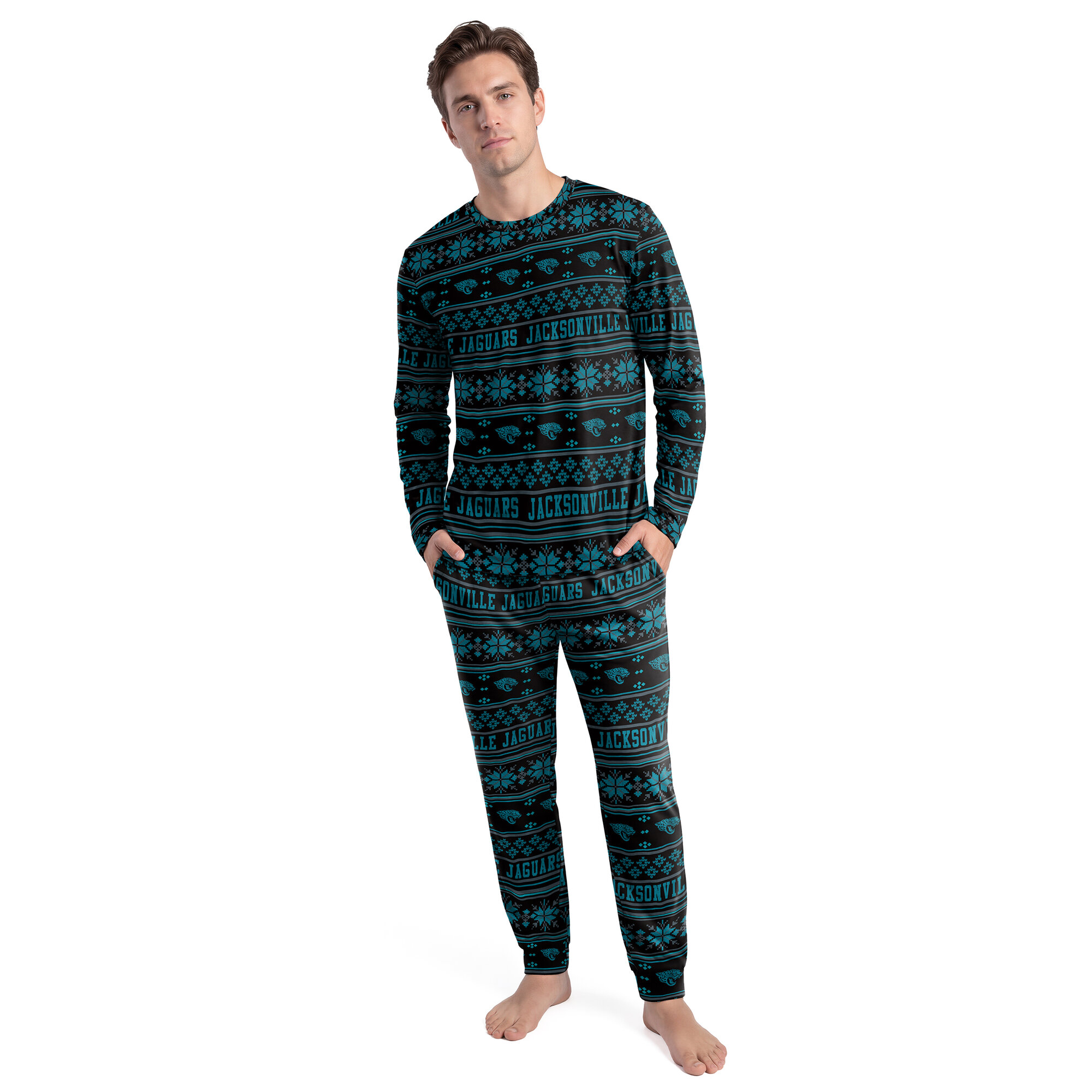 Men's Concepts Sport Black Jacksonville Jaguars Jubilee Long Sleeve T-Shirt & Pant Set