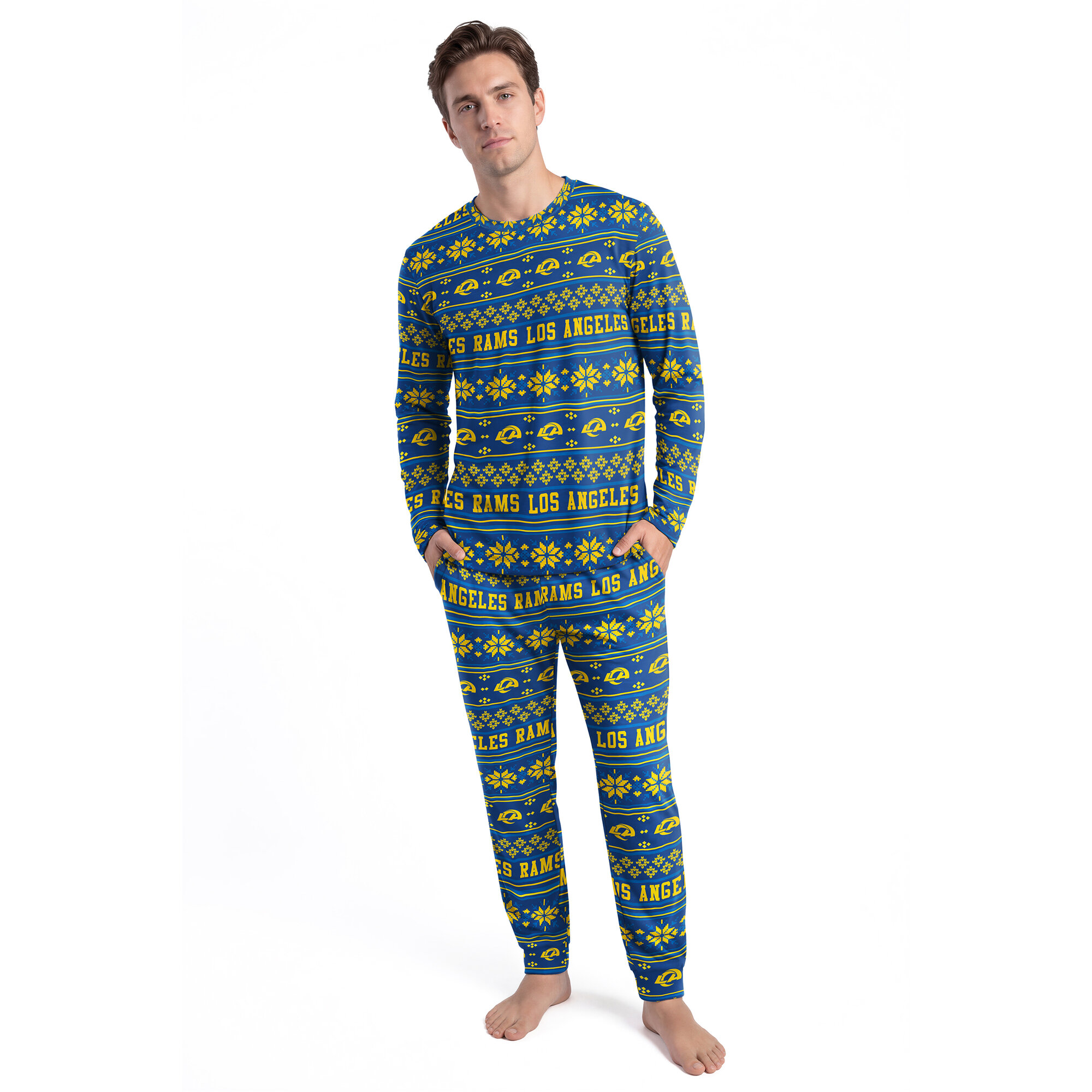 Men's Concepts Sport Royal Los Angeles Rams Jubilee Long Sleeve T-Shirt & Pant Set