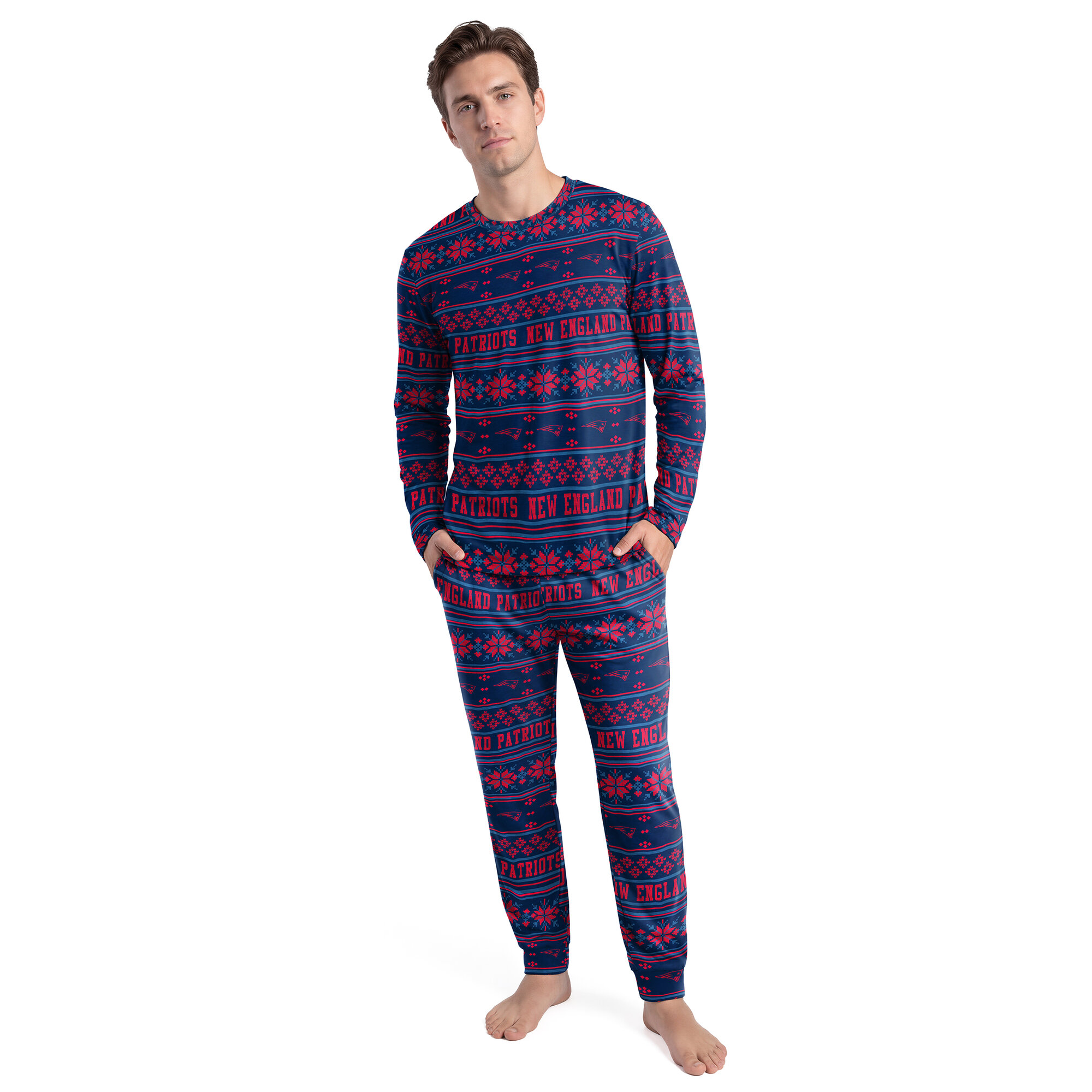 Men's Concepts Sport Navy New England Patriots Jubilee Long Sleeve T-Shirt & Pant Set