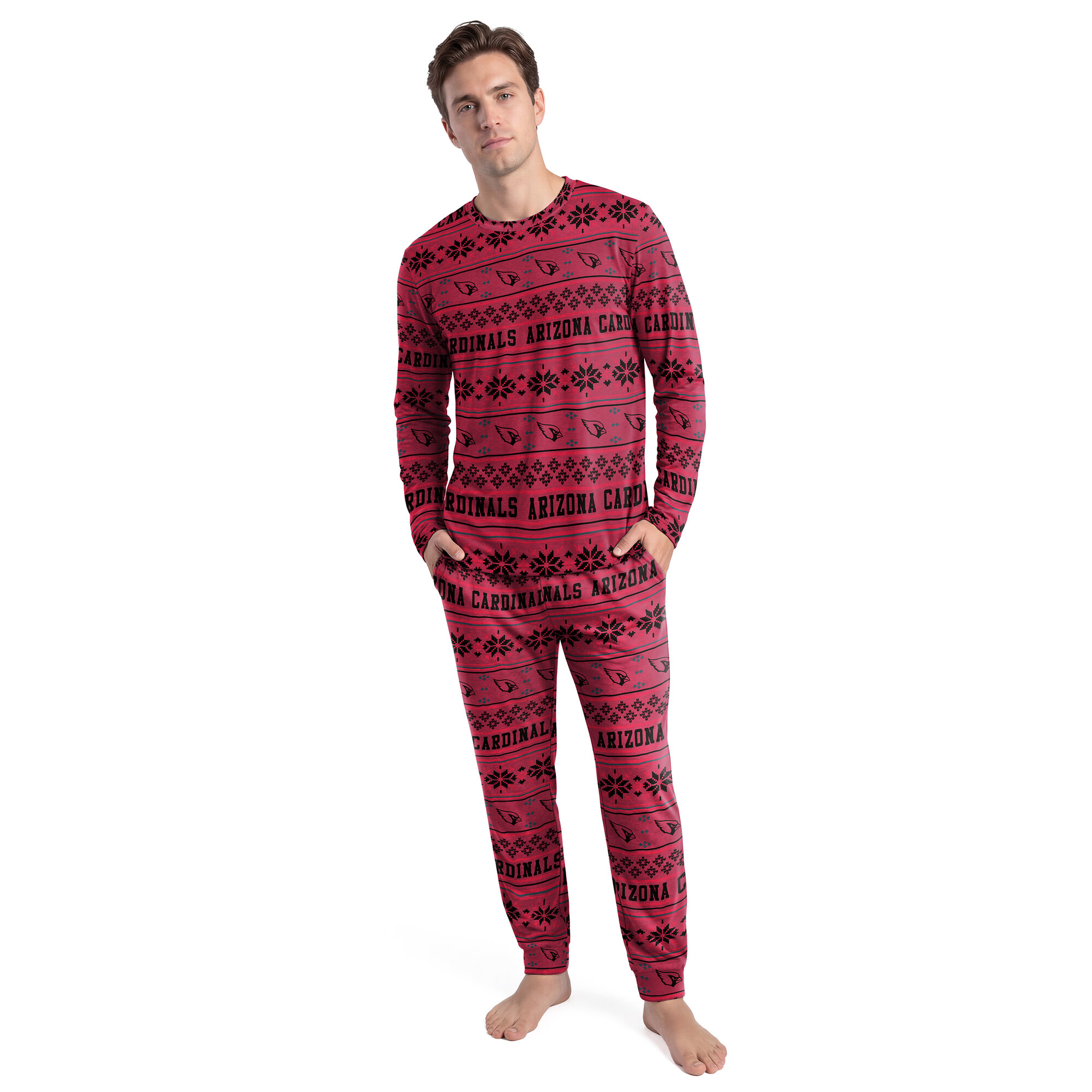 Men's Concepts Sport Cardinal Arizona Cardinals Jubilee Long Sleeve T-Shirt & Pant Set