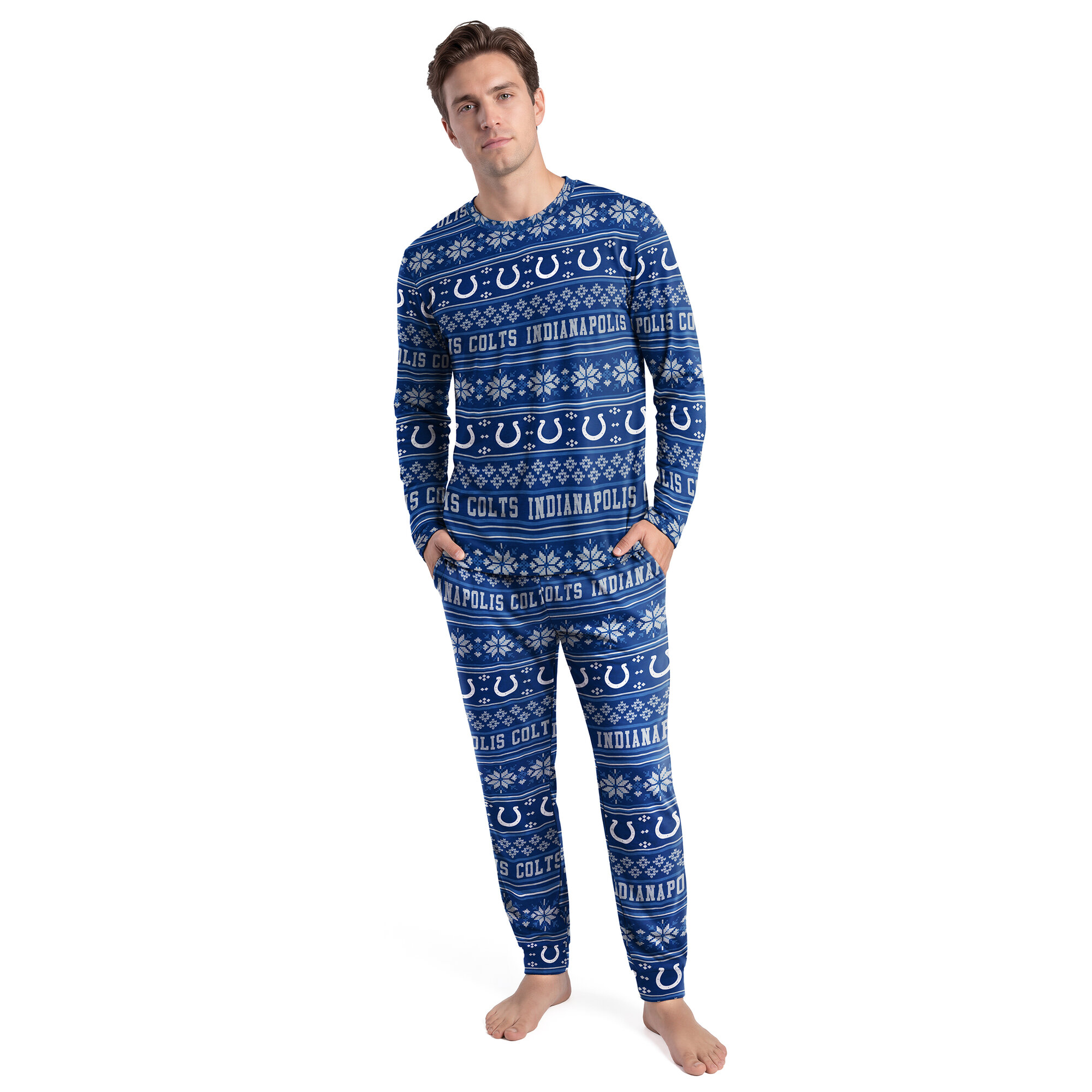 Men's Concepts Sport Royal Indianapolis Colts Jubilee Long Sleeve T-Shirt & Pant Set