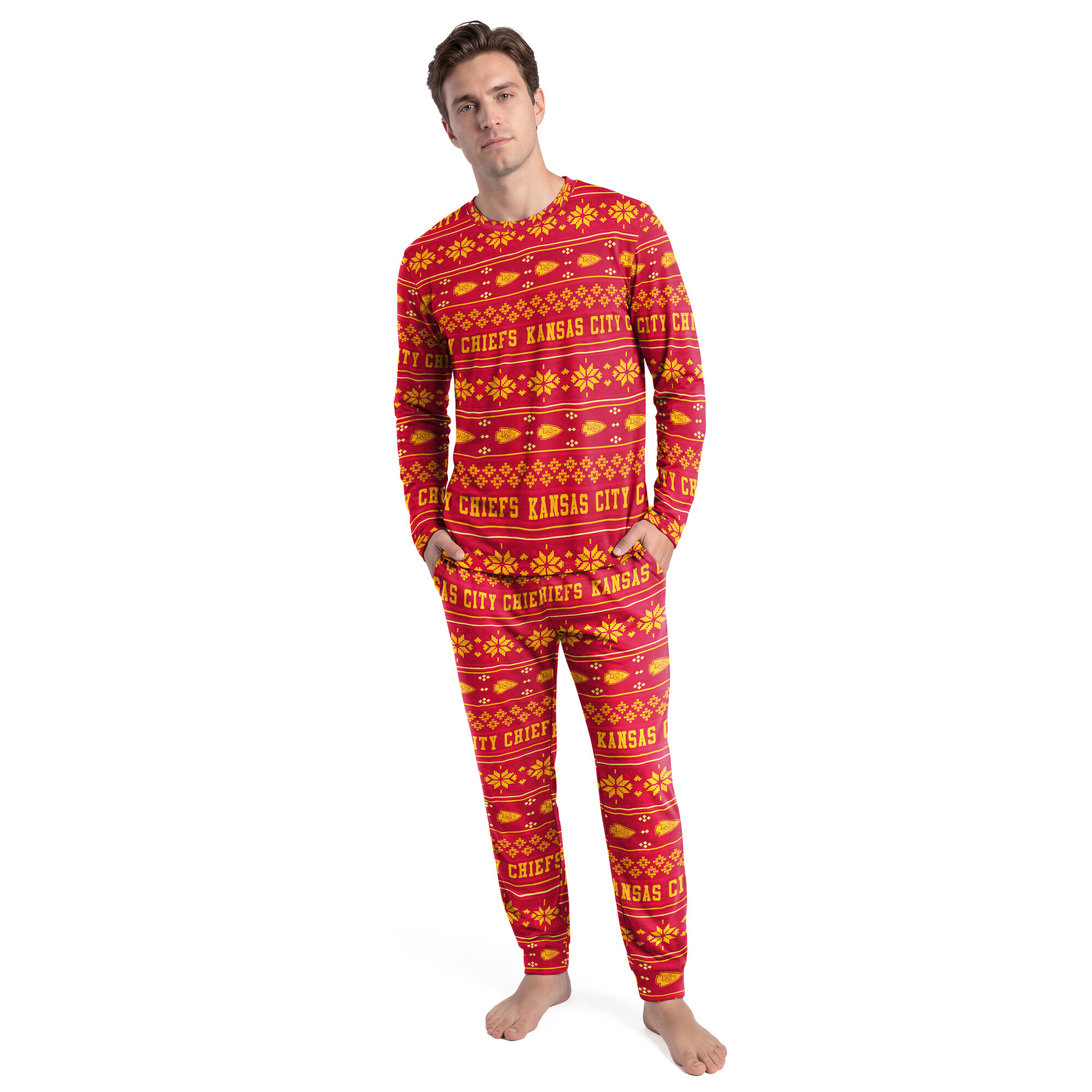 Men's Concepts Sport Red Kansas City Chiefs Jubilee Long Sleeve T-Shirt & Pant Set