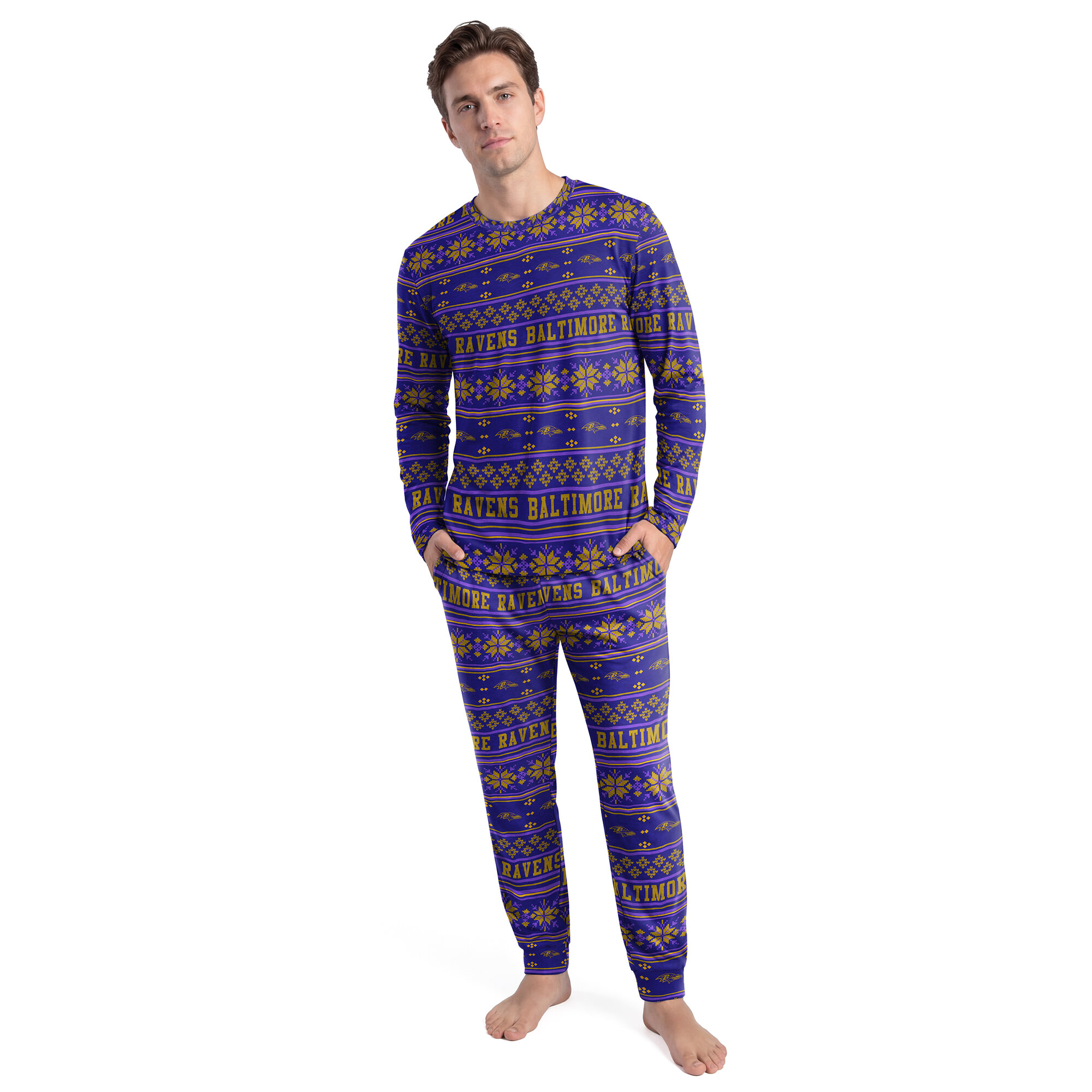 Men's Concepts Sport Purple Baltimore Ravens Jubilee Long Sleeve T-Shirt & Pant Set