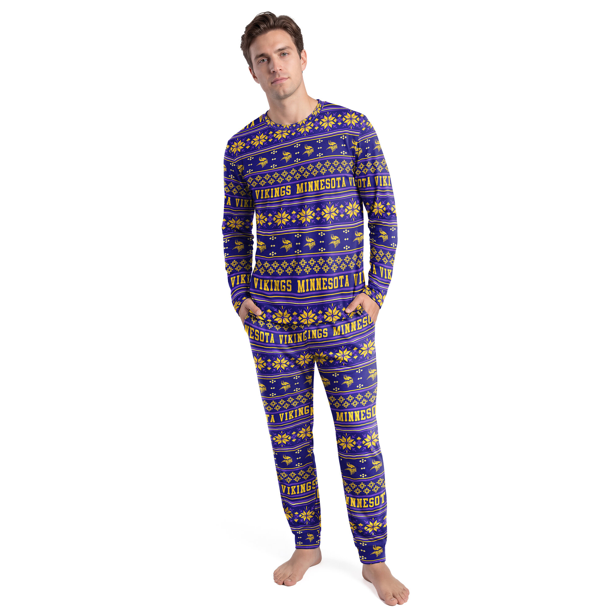 Men's Concepts Sport Purple Minnesota Vikings Jubilee Long Sleeve T-Shirt & Pant Set