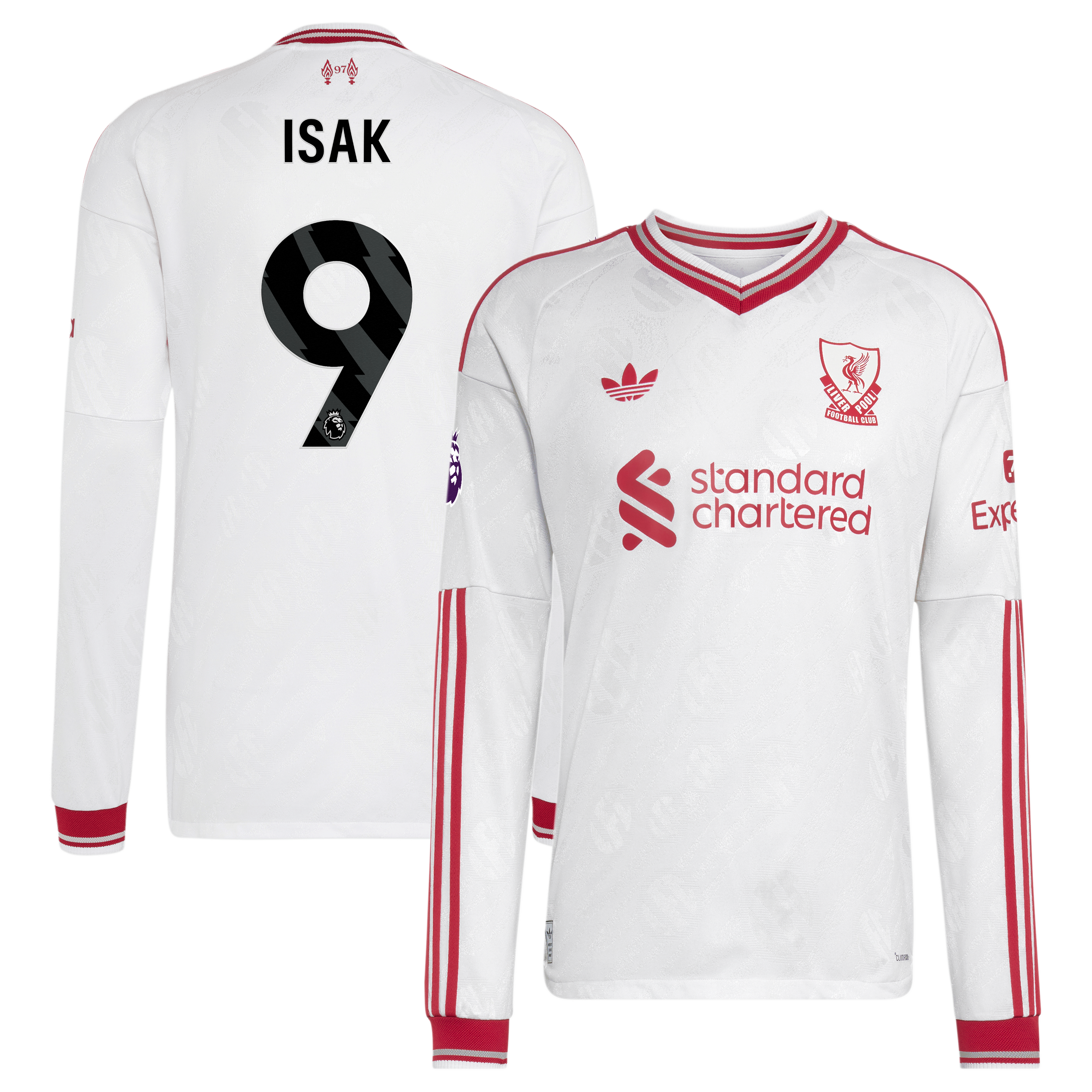 Men's adidas Alexander Isak White Liverpool 2026/27 Away On-Field Authentic Long Sleeve Jersey