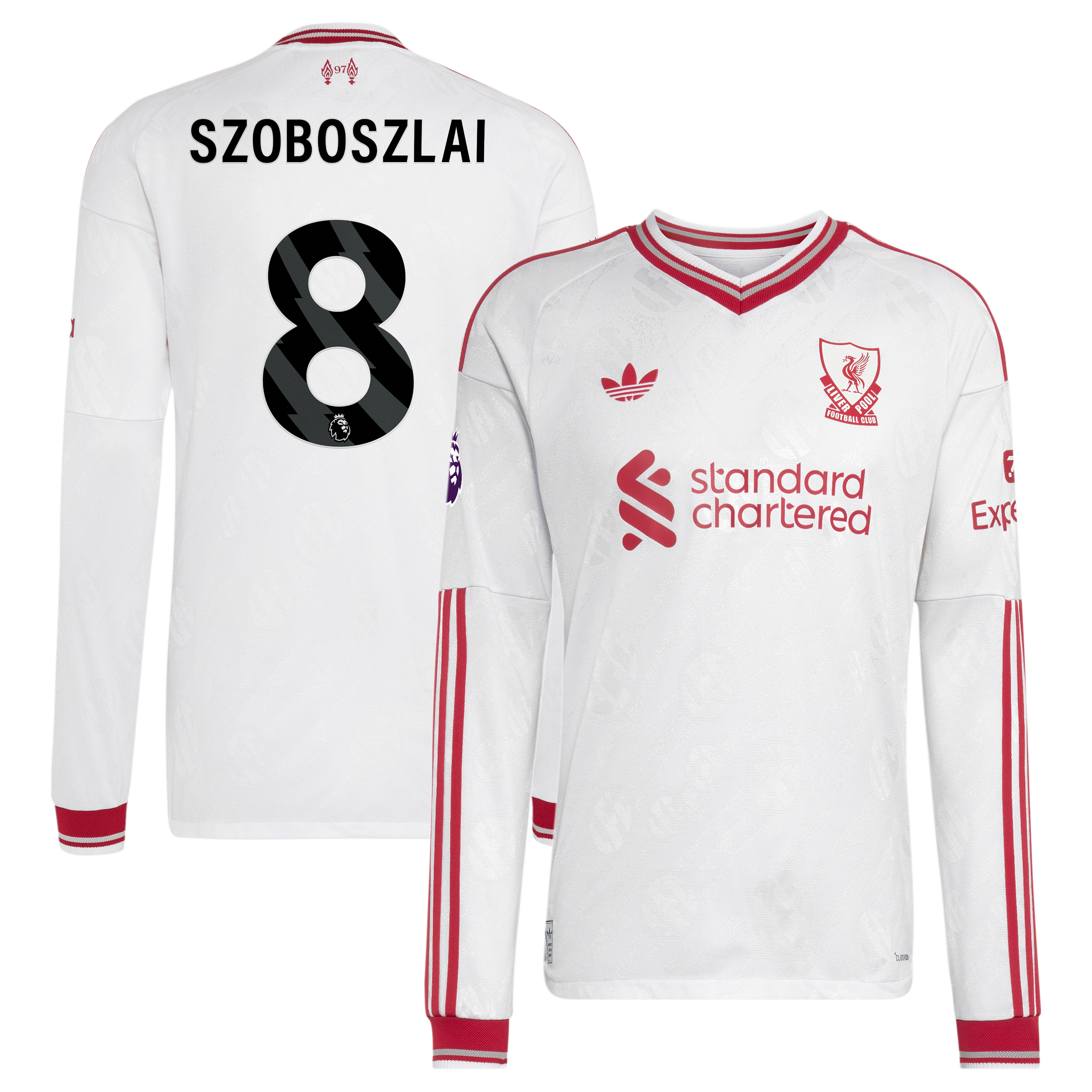 Men's adidas Dominik Szoboszlai White Liverpool 2026/27 Away On-Field Authentic Long Sleeve Jersey
