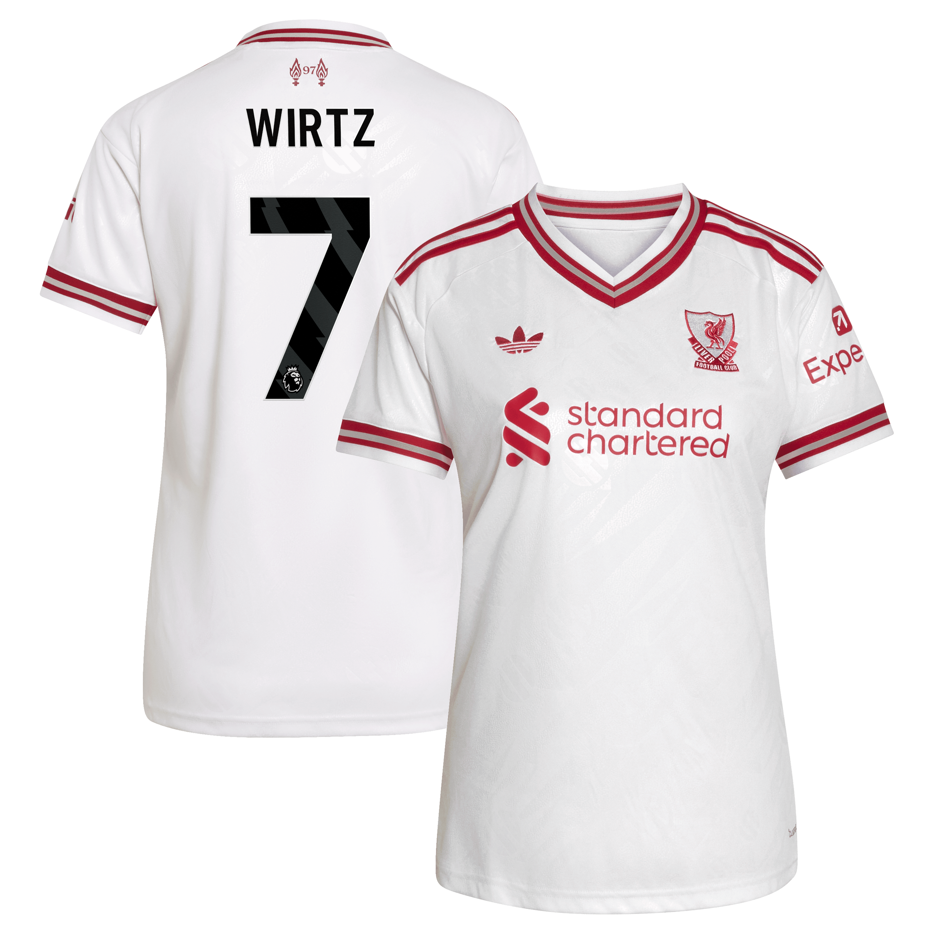 Women's adidas Florian Wirtz White Liverpool 2026/27 Away Replica Jersey