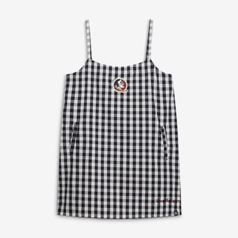 Women's Gameday Social Black Florida State Seminoles Gingham Skort Dress