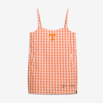 Women's Gameday Social Tennessee Orange Tennessee Volunteers Gingham Skort Dress
