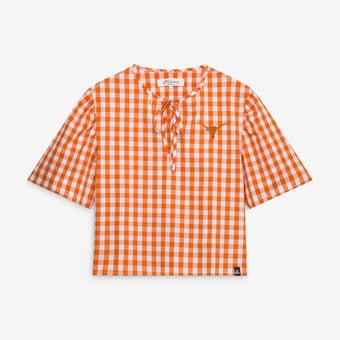 Women's Gameday Social  Texas Orange Texas Longhorns All-Over Gingham Blouse