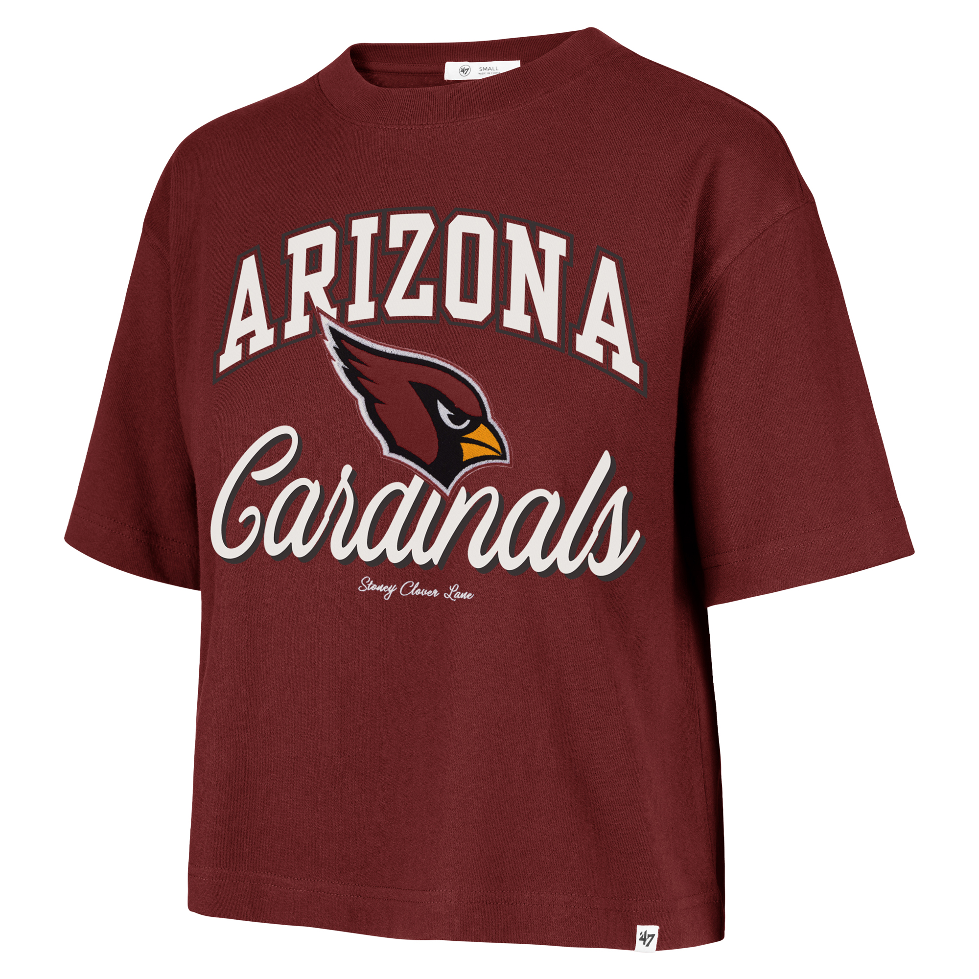 Women's Stoney Clover Lane x '47 Cardinal Arizona Cardinals Script City Boxy Cropped T-Shirt